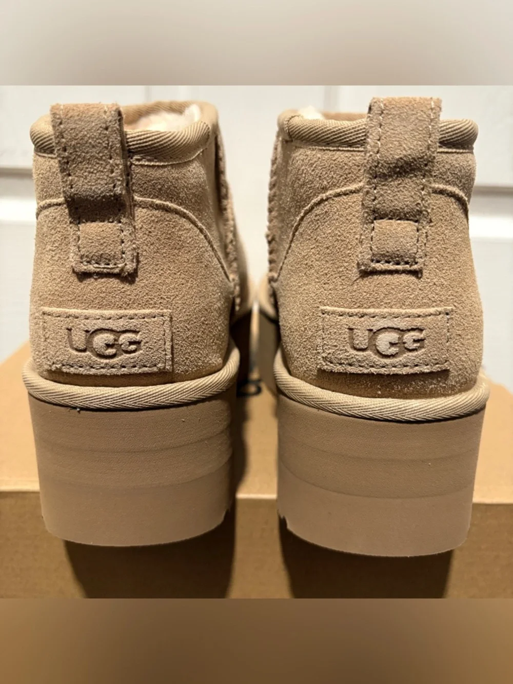 UGG Platform Slip-On Boots in Tan Suede - Picture 7 of 8